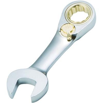 Switchable Ratchet Combination Wrench Nominal Feed (Short Type), Size 17, Silver, 126mm, 5° Angle, TGRW-17RS