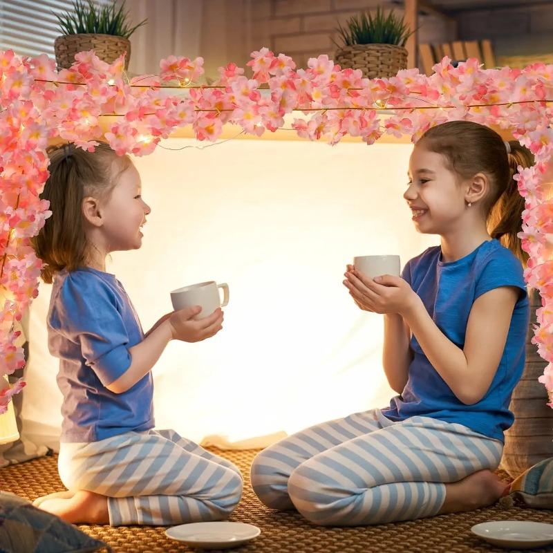 2M 20LED Flower Vine String Lights Cherry Blossom Garland Fairy Lights for Wedding Party Home Bedroom Decor