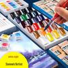Russische Witte Nachten Aquarel Set: 16-kleuren ijzeren doos + 24 individuele napjes voor kunstenaars en studenten