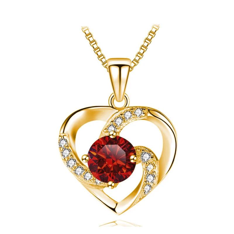 6.5mm Gold Plated Heart Shaped Moissanite Pendant Necklace D VVS1 Exquisite Fine Jewelry For Women