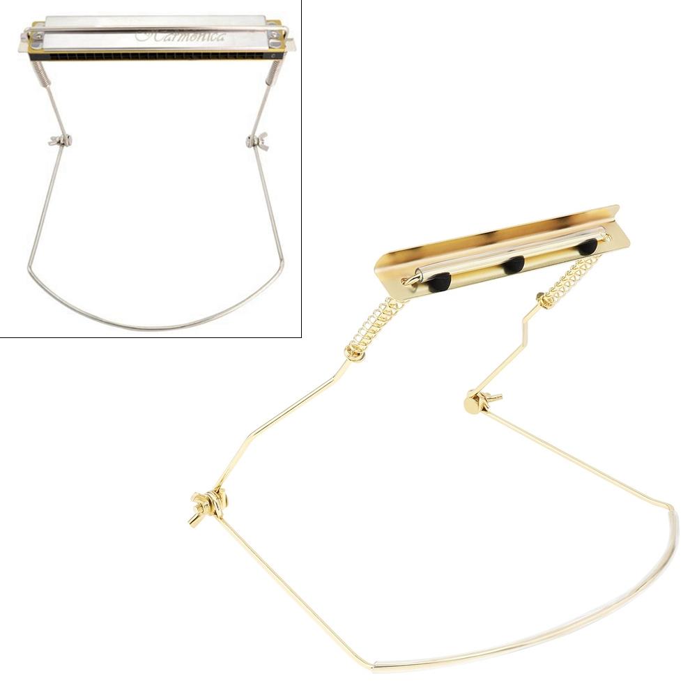 Universal Adjustable Iron 10 Holes Harmonica Neck Holder, Adjustable Mouth Organ Stand Harmonica Harp Rack