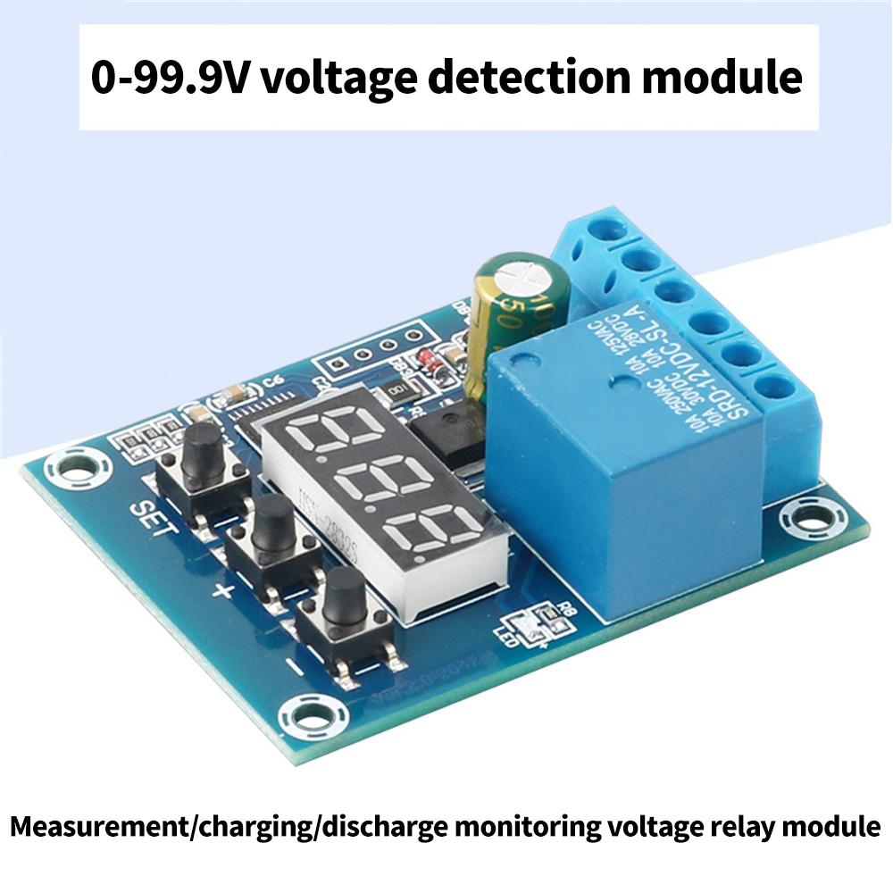 DC 9V 12V 24V Digital Voltage Control Relay Module Relay Switch Control Board Module LED Voltmeter Charging Discharge Monitor Relays 5