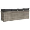Vidaxl Sofa Ogrodowa Z Poduszkami, 4-Osobowa, Szara, Polirattan
