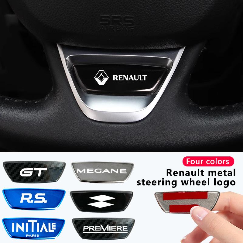 Car Steering Wheel Emblem Sticker Accessories For Renault RS GT Clio T Megane PARLS PREMIERE Captur Trafic Twingo Scenic 2 Kadjar