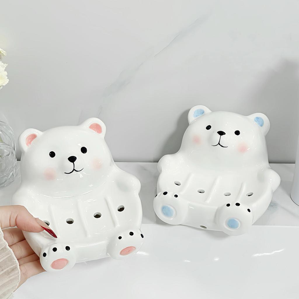 Creative Panda Drain Soap Box with No Water Accumulation Soap Box Standing No Punching Bathroom Toilet Soap Dish Home Use