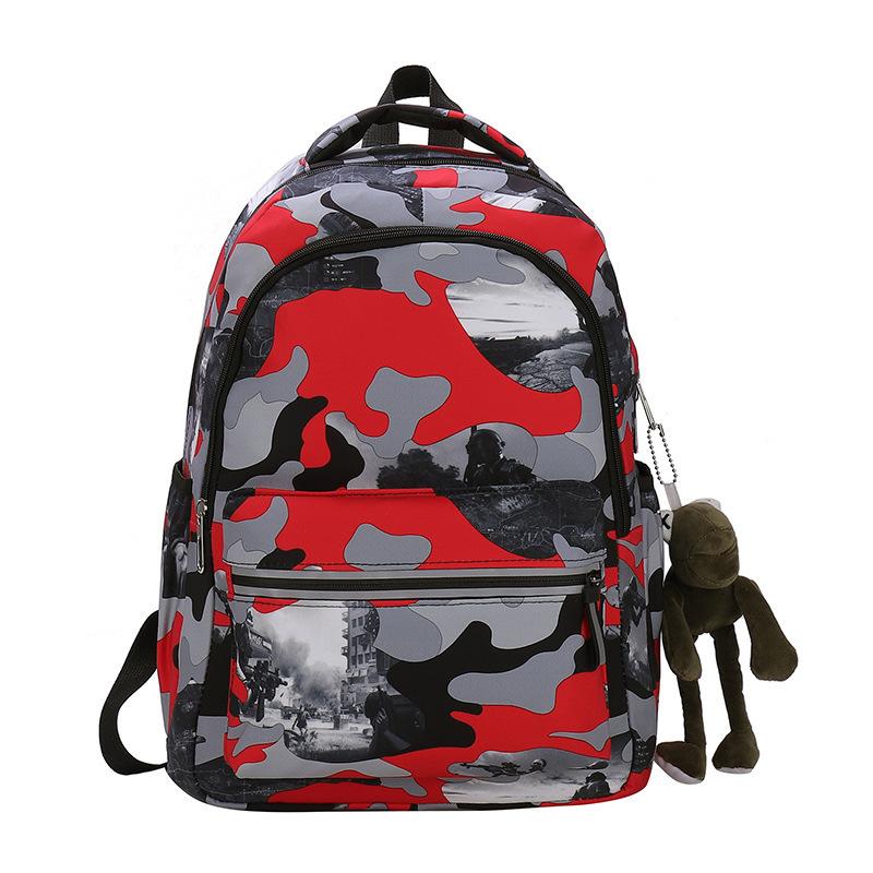 

New men s and women s backpacks, trend travel, large-capacity computer bags, middle school school bags червоний