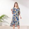 L Affair Fantastic fLower bLue Rayon Dress Lwofd133 Bu