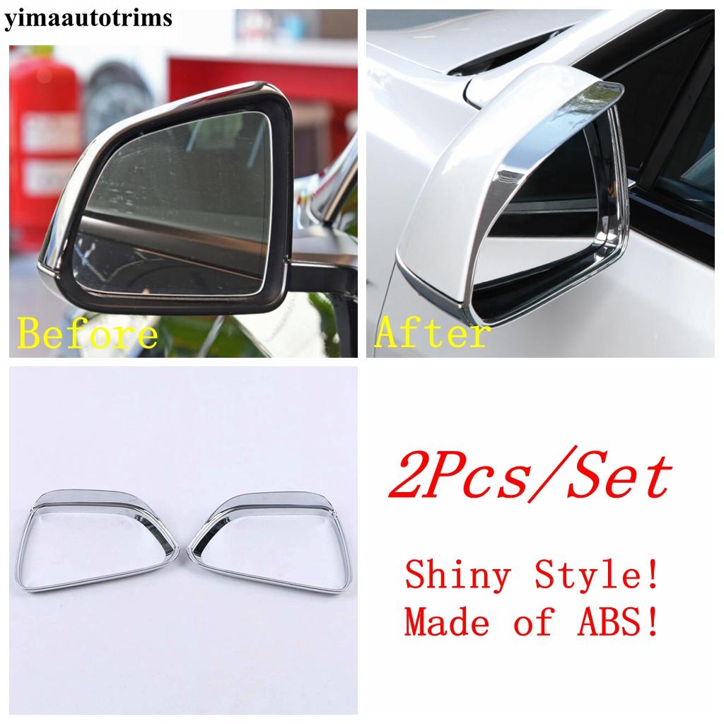 Side Rearview Mirror Cap Rain Shade Rainproof Eyebrow Cover Trim Chrome / Carbon Fiber Accessories For Tesla Model 3 2018 -