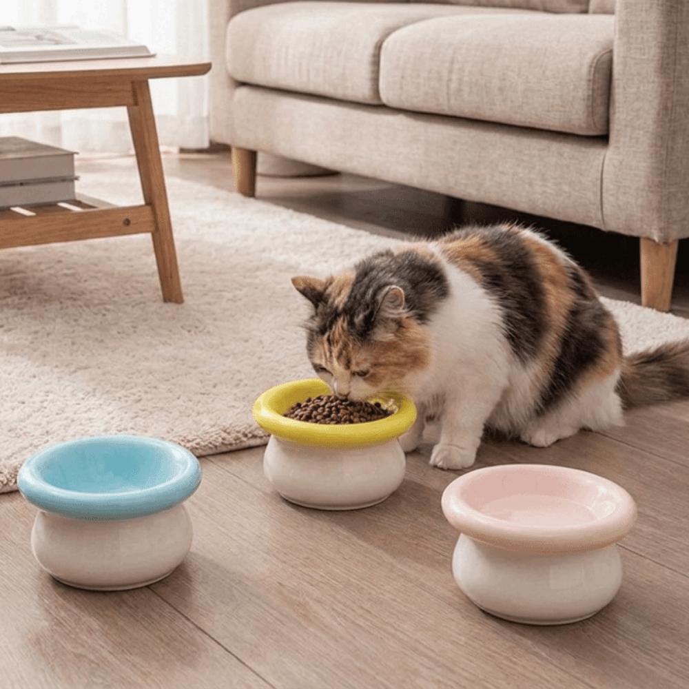 Large Capacity Cat Elevated Bowl Ceramic Pet Food Bowl Pet High Foot Bowl For Dogs Cats