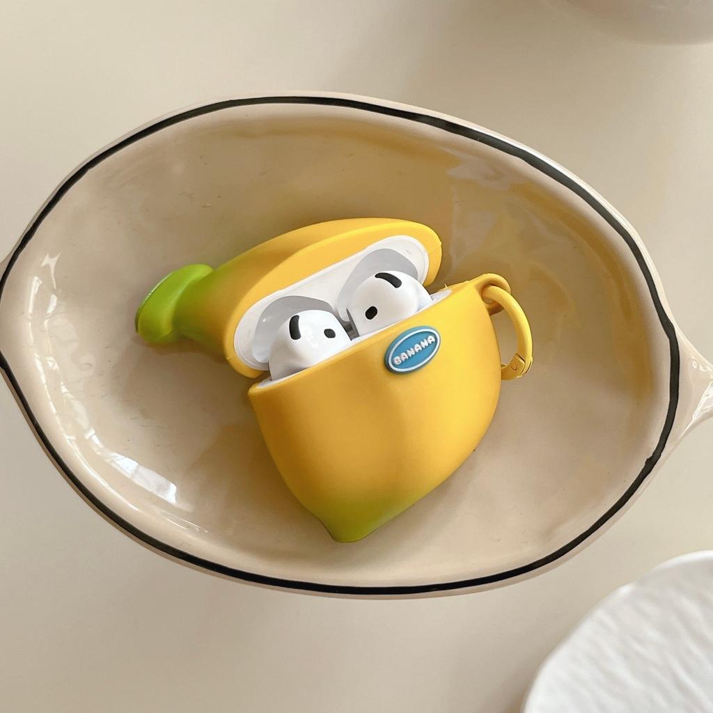Three-dimensional Banana for Apple AirPods4 Earphone Case 1/2/3 Generation AirPods Pro3 Protective Case Silicone