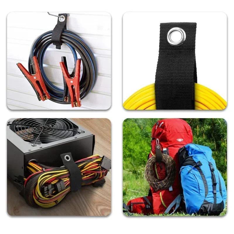 Nylon Heavy Duty Storage Straps Cable Organizer - Extension Cord Wire Ties Hose Wrap Garage Tool Holder Home Organization Hooks