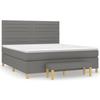 Exclusive House - Bed Slat Base with Mattress Dark Grey 180x200cm Fabric