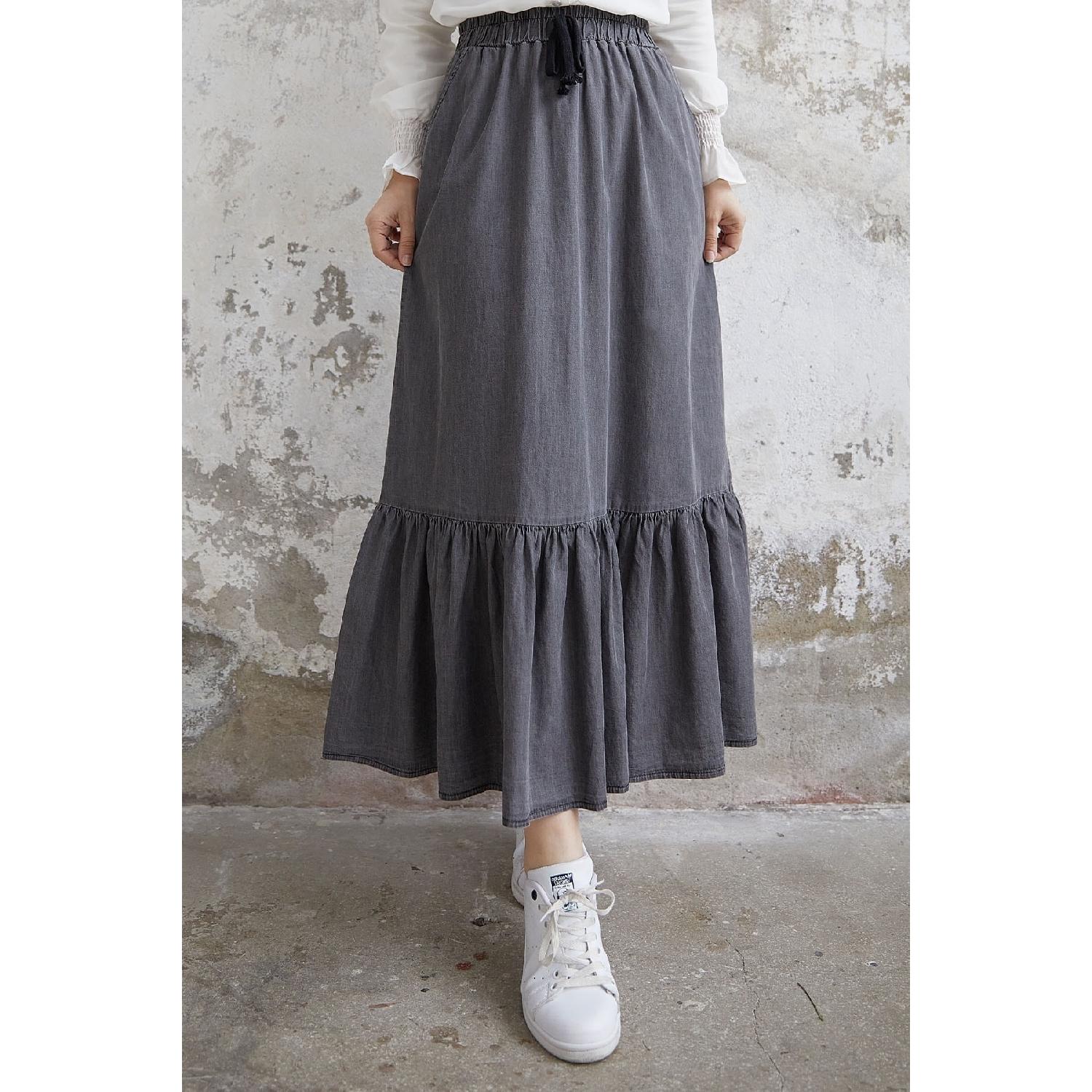 

Юбка Darlin Джинсовая Юбка С Оборками - Серый