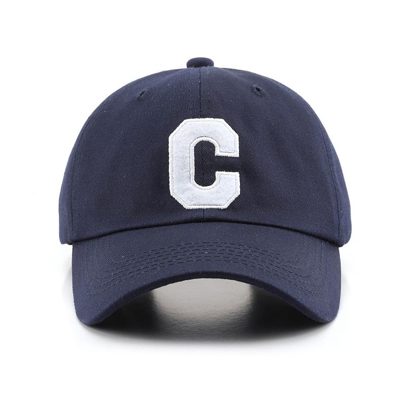 Gorra de béisbol estilo coreano Moda retro Gorra con visera Bordada con letra C grande Visera para protección solar al aire libre Gorro para hombre y mujer