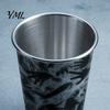 Gothic Style Metal Water Cup Thermochromic Color-Changing Cup, Horror Theme Cold Drink Spooky Prison Hand Design Mug Tumbler, Wide Mouth for Halloween