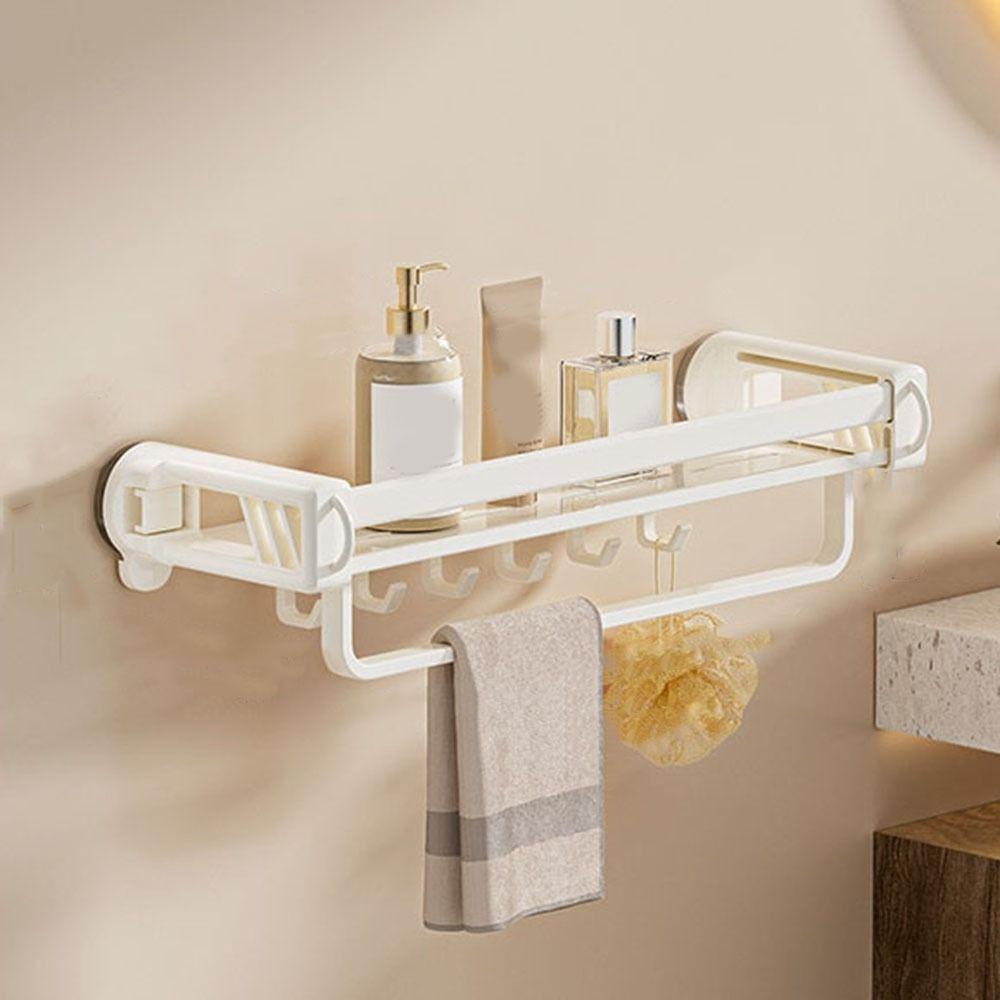 Wall Mounted Shampoo Storage Rack Punch Free Cosmetics Storage Rack Toilet Shampoo Holder  Kitchen
