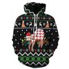 New Christmas Santa Claus Crew Neck Casual Sweater Digital Printed Animal Cat Couple Hoodie