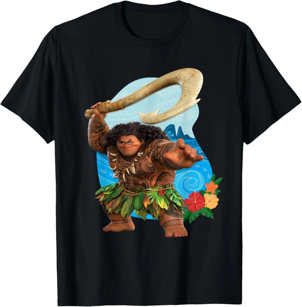 Hot Fashion Moana 2 Tropical Island Adventure Maui with Fish Hook T-Shirt S-4XL Four Seasons Gift Unisex