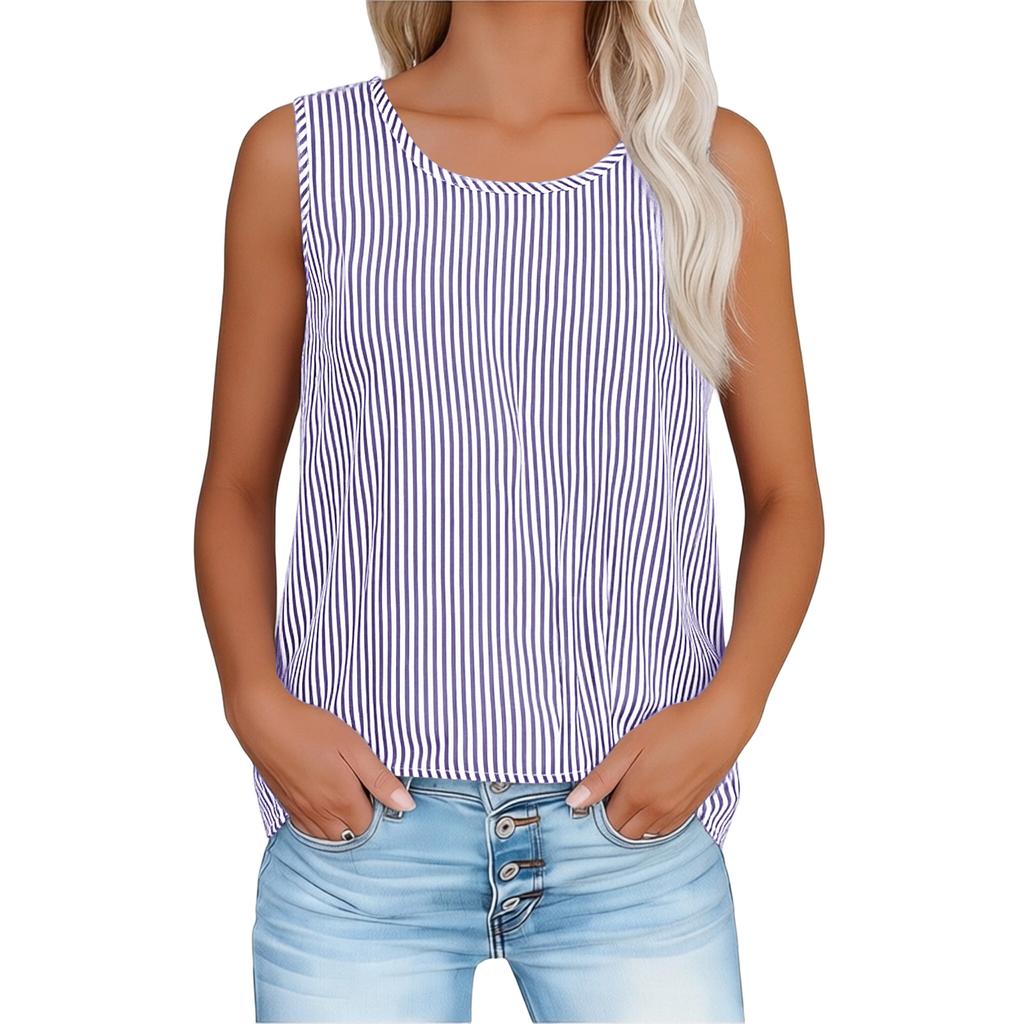 Womens Spring Tops Sleeveless Striped Blouse Summer Shirts for Women Lightweight Casual Tank Womens Summer Shirts