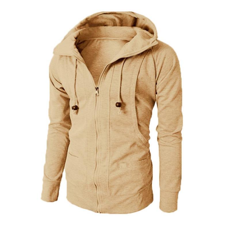 Ny Herre Sports Fitness Hverdags Jacquard Genser Fleece Cardigan Hettejakke