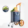 Foldable Lightweight Stair-Climbing Shopping Trolley with Oversized Wheels for Vegetables and Groceries - Portable Hand Push Cart for Elderly