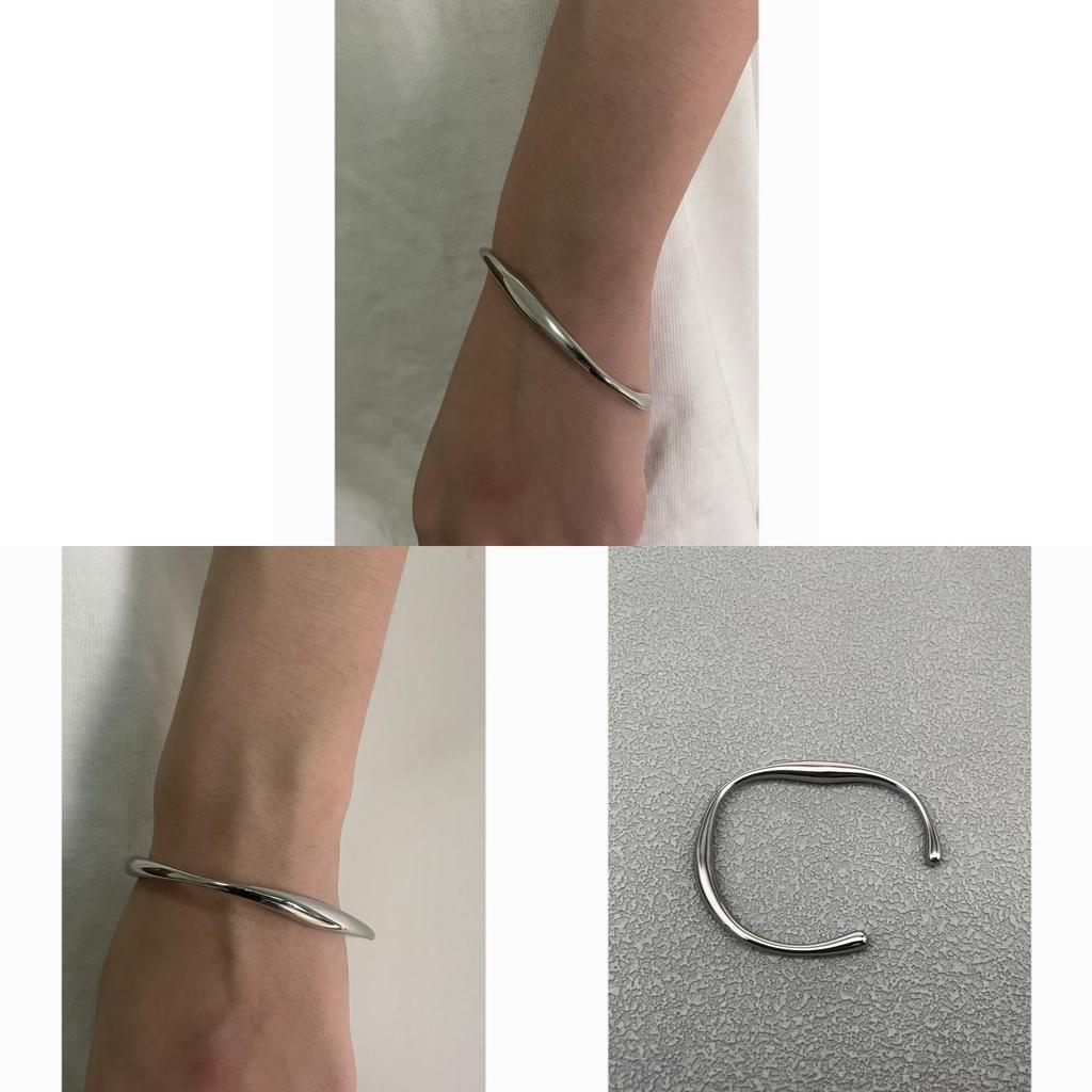 Modern Stainless Steel Geometric Bracelet For Women And Men With Polished Finish For Office Wear