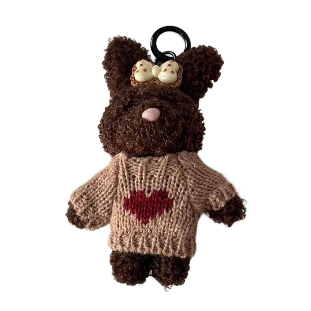 Cute Cartoon Rabbit Pendant Soft Stuffed Animal Doll Keychain Female Lady Girl