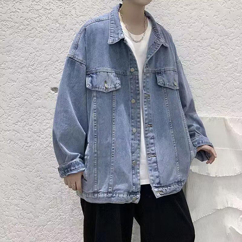 2026 Spring/Autumn Men's Korean Style Denim Jacket - Loose, Trendy Streetwear Casual Top