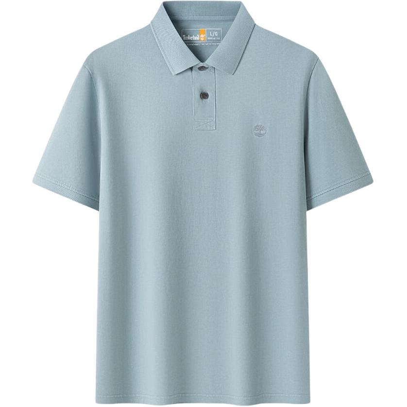 

Timberland Logo Outdoor Casual Breathable Short Sleeve Polo Shirt Men tops Teal A6R29-758 L