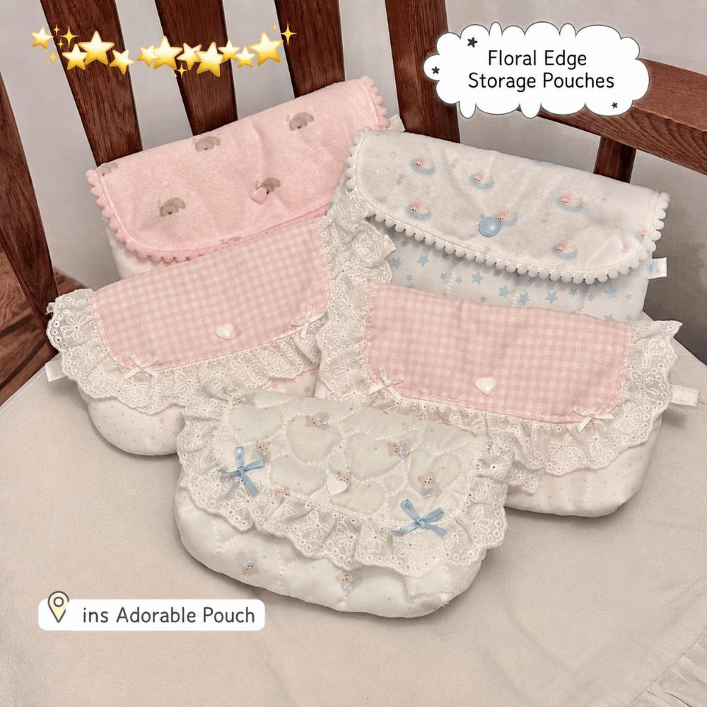 Lace Ruffle Pen Bag Flip Design Stationery Bag Durable Stationery Organizer  Gift
