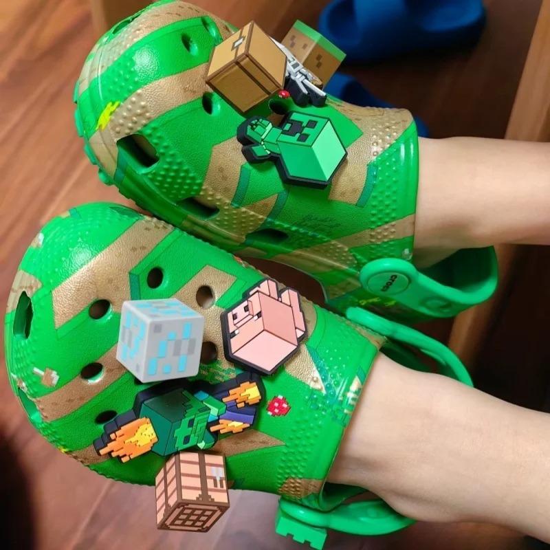 

Hot Miniso New Green Cartoon Character Summer Cute Cartoon Children S Slippers Non-Slip Soft Soled Sandals Gift My World Gifts C8 length 15cm