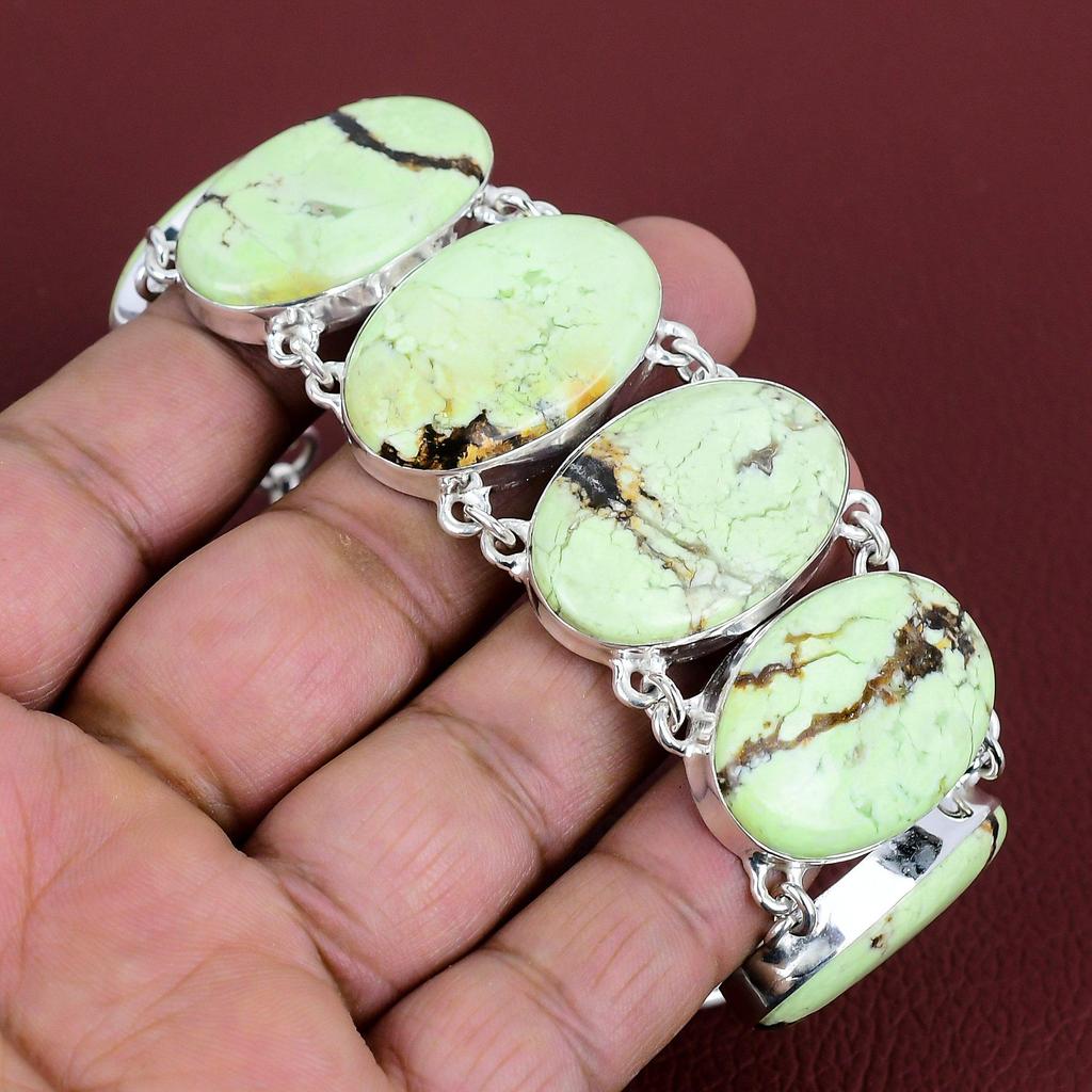 Lemon chrysoprase bracelet gemstone bracelet 925 sterling silver adjustable chain bracelet handmade lemon chrysoprase jewelry gifts for him