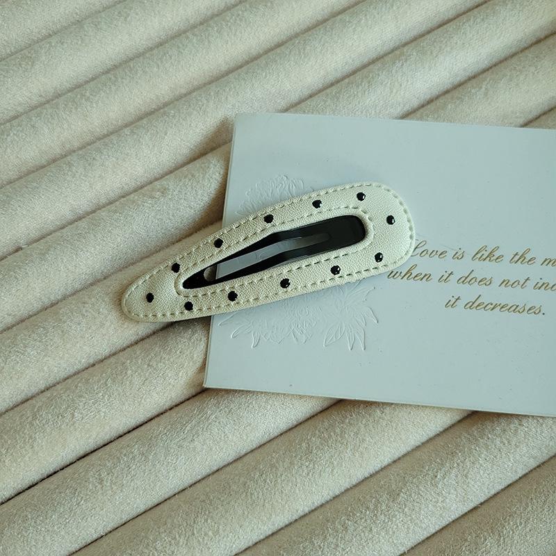 Clips de păr stea cu buline alb-negru pentru femei - Clips drăguț pentru breton lateral, Clips nor BB, Ac de păr pentru frunte și păr rebel