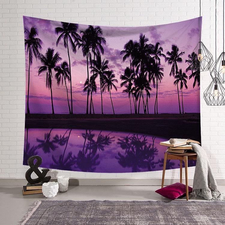 Background Tapestry Wall Rug Beach Towel Sea View Series Live Picnic Wallpaper Bedroom Dormitory Room Bedside Wall Rug