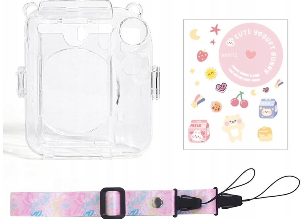 Siliconen hoesje + stickers + riempje voor FujiFilm Instax Mini 12 camera