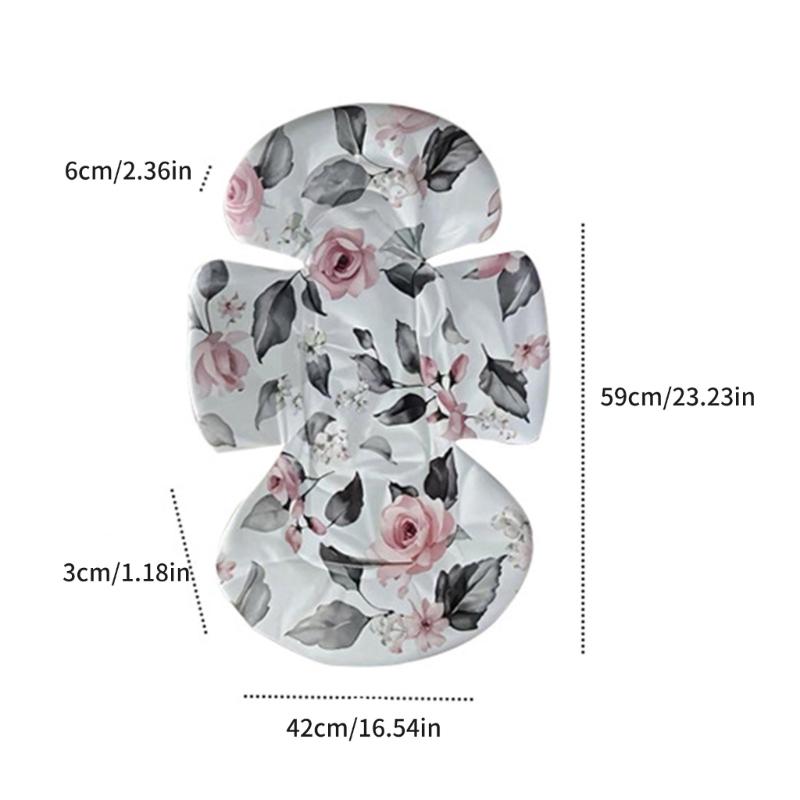 Ergonomic Strollers Harness Sleeve & Crotch Protector Set with Seat Pad Gentle Support Easy Installation Cartoon Pattern
