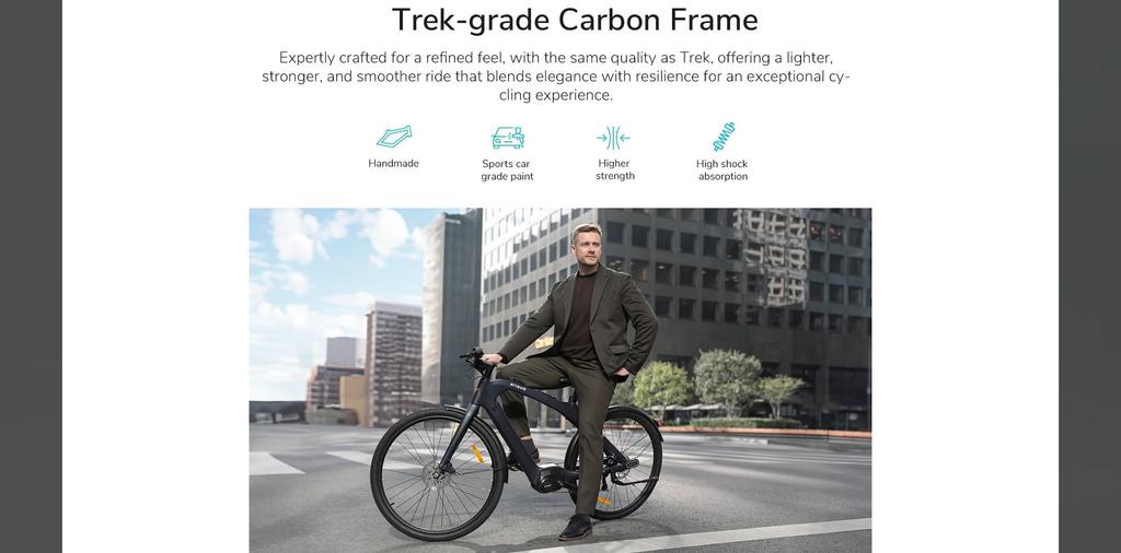 ENGWE MAPFOUR N1 PRO Carbon Fiber Adult Electric Bike – 80Nm Mid-Mount Motor, 100km Range, 1.5-Hour Fast Charging and Hydraulic Brakes