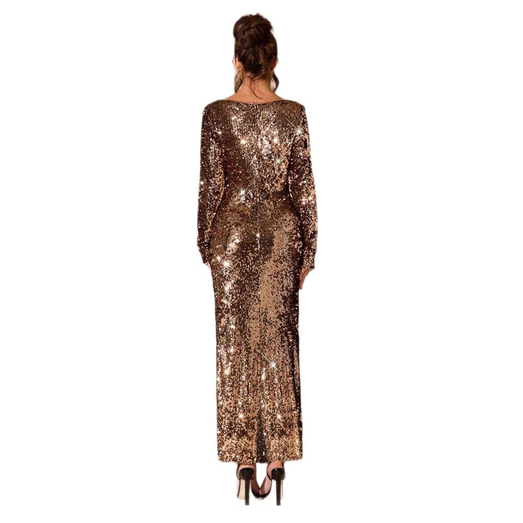 Slim long evening dress, elegant wedding banquet long evening dress, gathering dress, host