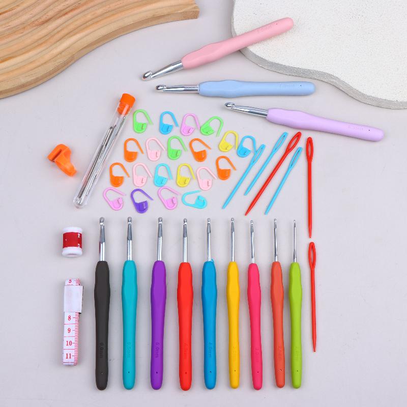 Portable Crochet Hook Set Multicolor Knitting Needles With Storage Bag Weaving Tool Kit For DIY Knitting Sewing Craft Projects