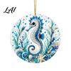 Artistic Home Decor Accessories Ocean Theme Pearl Art Hanging Ornament 2D Flat Acrylic Coastal Durable Sea Life Suncatcher Beaded Pattern