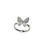 925 Sterling Silver Exquisite Butterfly Diamond Ring – Elegant and Adjustable for Women