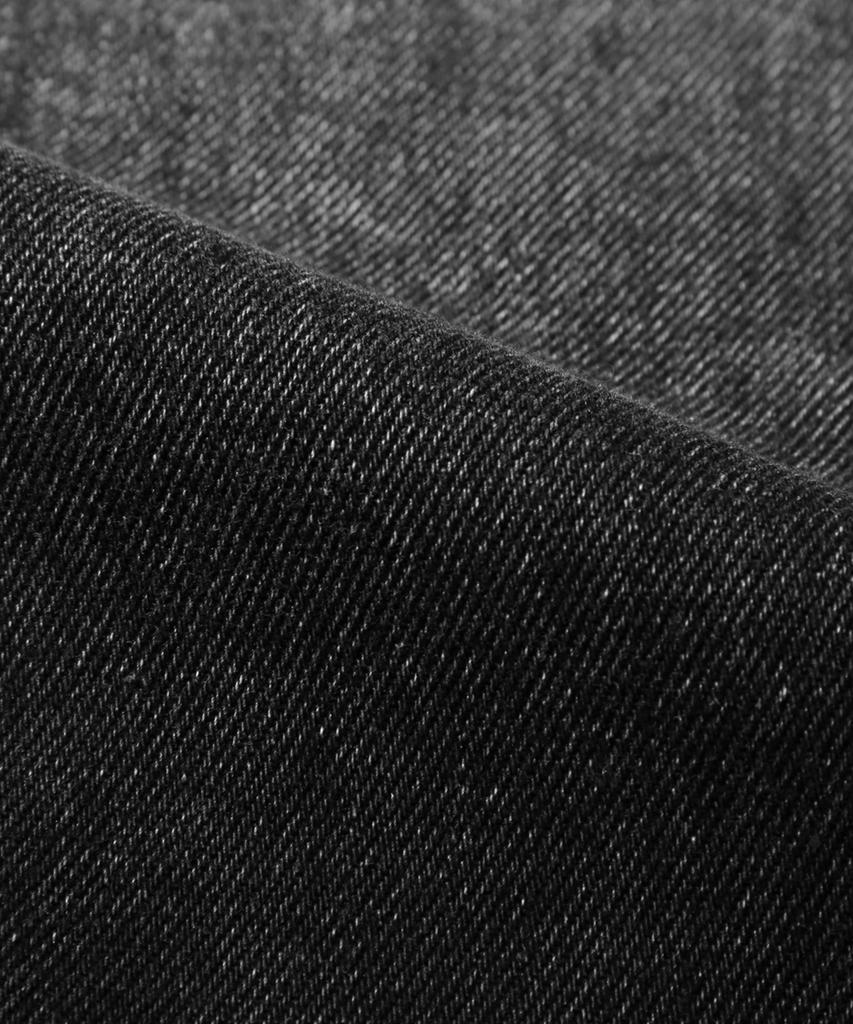 Trillion Fade Wash Biker Denim Jacket (Black)