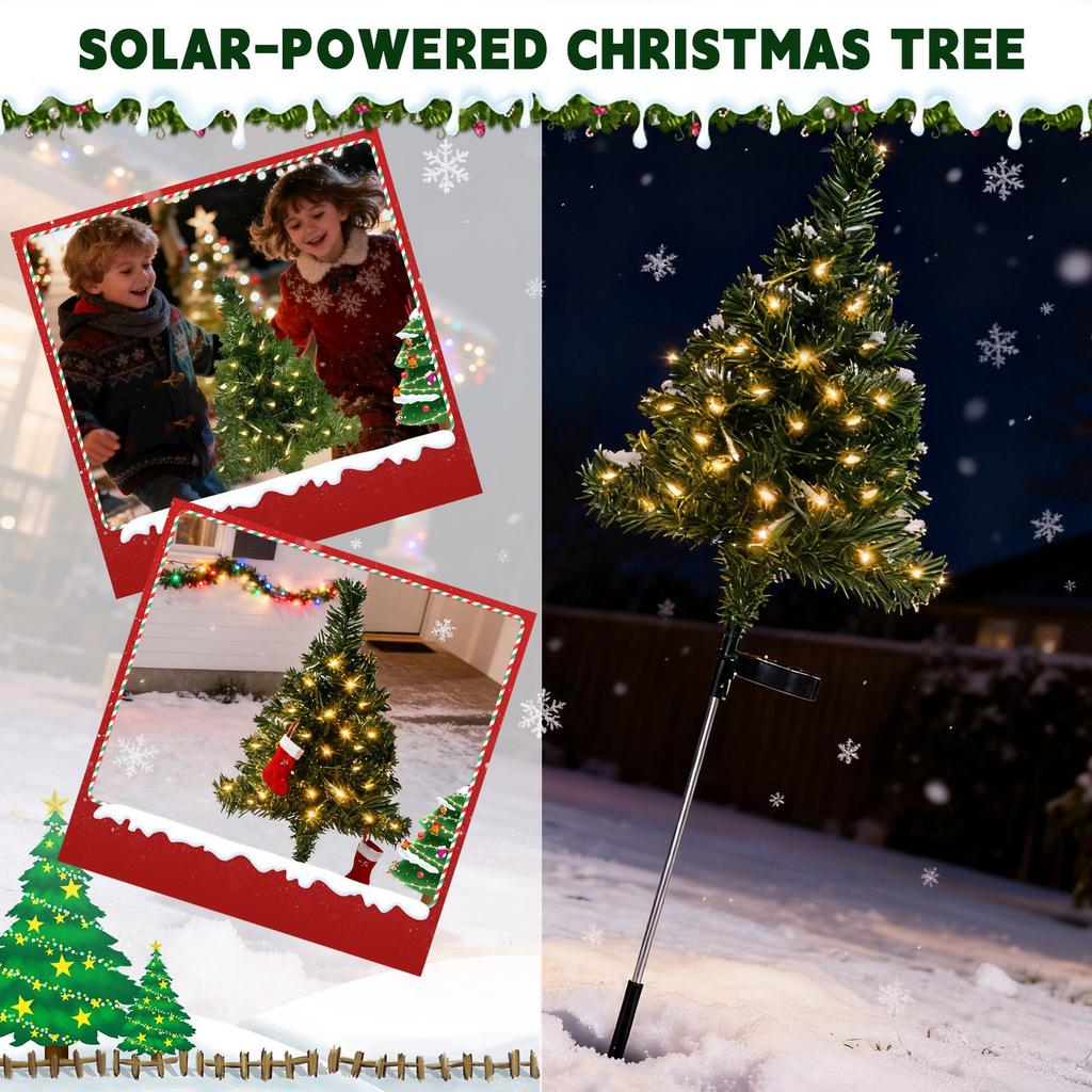 Solar Christmas Tree Garden Lights Outdoor Christmas Decorations, 8 Modes, Suitable For Pathways, Patios And Courtyard Holiday Lighting