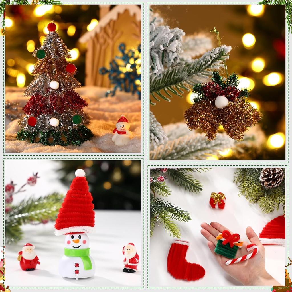 600Pcs Pipe Cleaner Craft Set Including 200 Pcs Pipe Cleaner, 300Pcs PomPoms Balls, 100Pcs Wiggle Googly Eyes for Home DIY Art