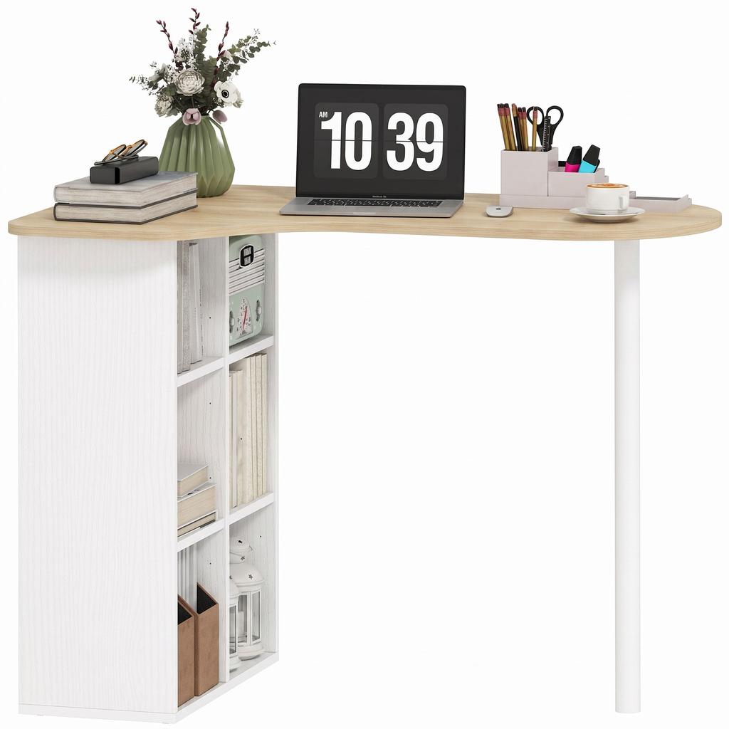 Irregular Computer Desk, Wooden, 100 x 59 cm, Oak