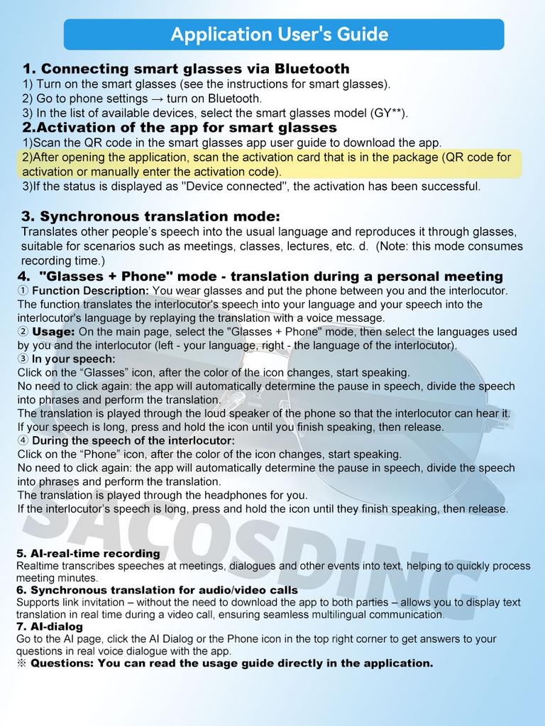 Smart Glasses 100  Online Language AI Automatic Dialogue Translation Bluetooth Glasses With Speaker Sports UV Protection