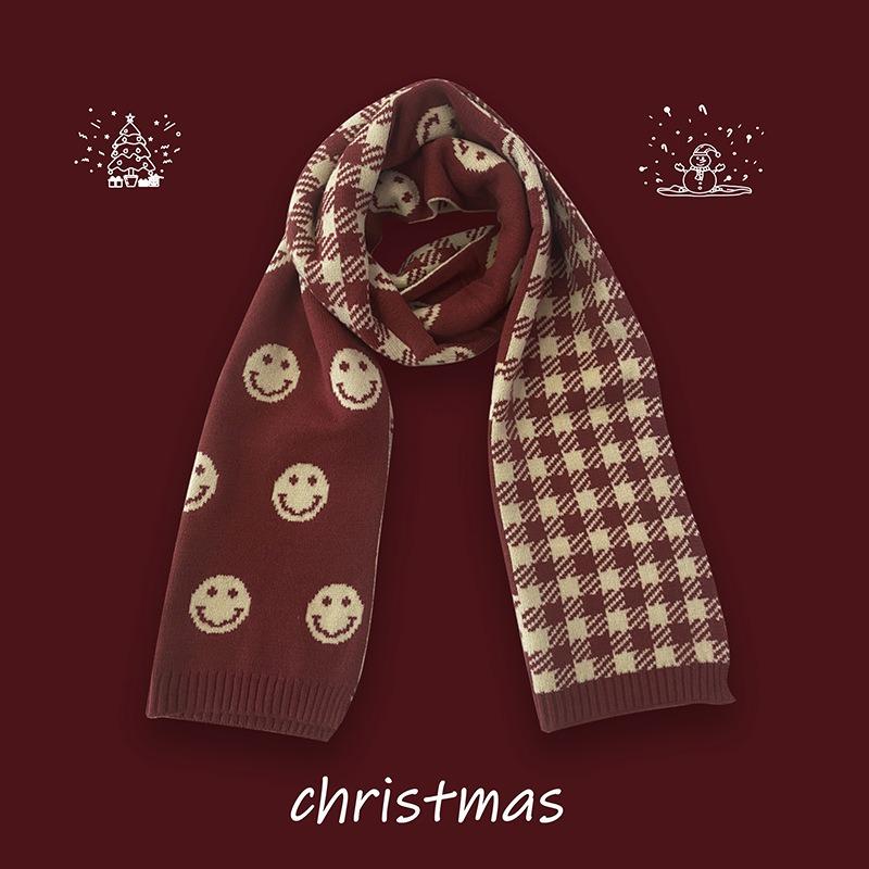 New red Christmas gift new scarf women's winter shawl thickened trendy versatile scarf atmosphere