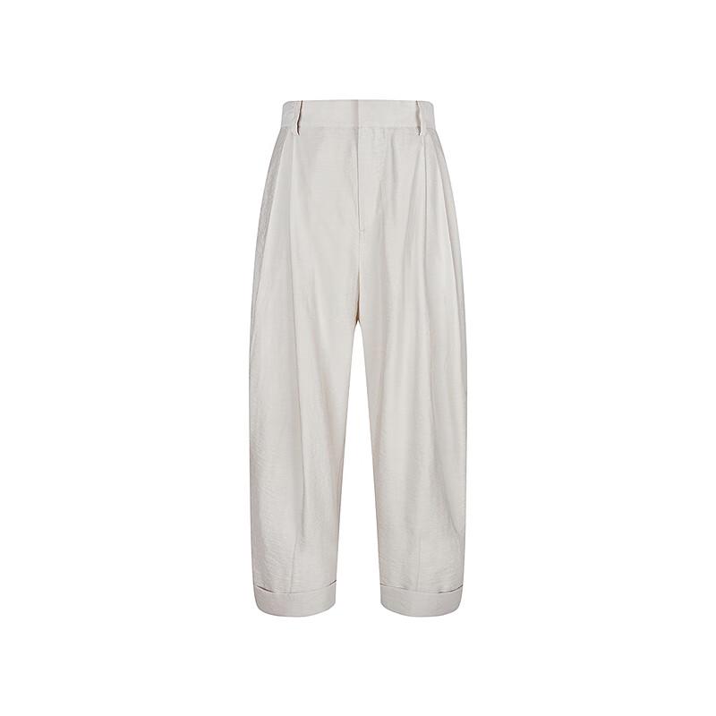LESS 2025 Spring Straight-Leg Cropped Trousers