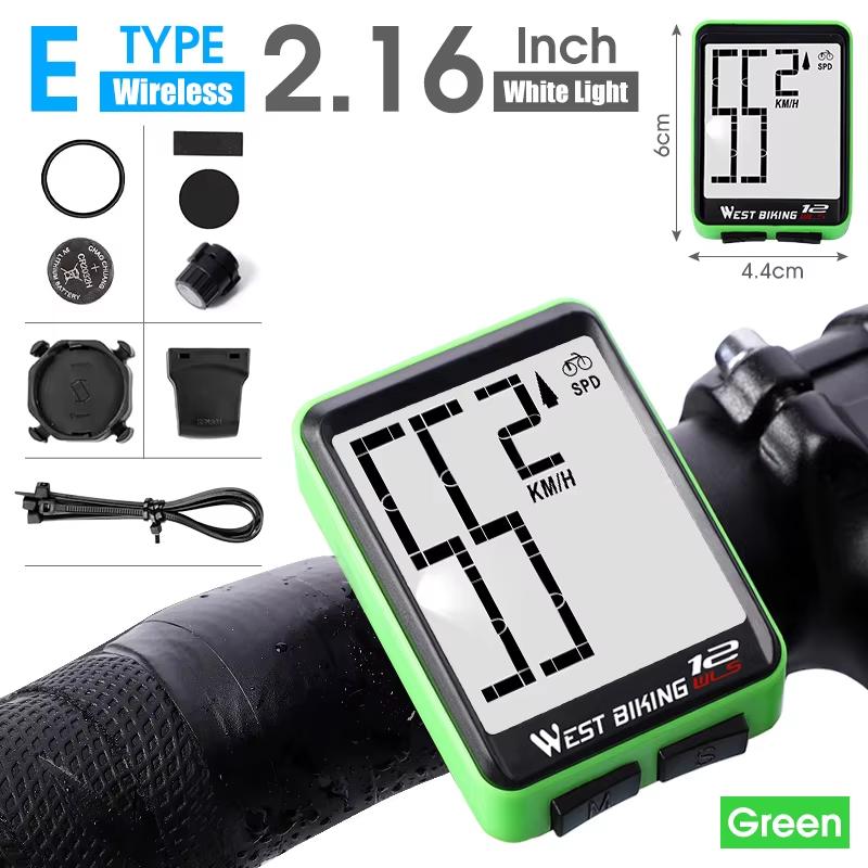 WEST BIKING Large Screen Bicycle Computer Wireless Waterproof Bike Speedometer Stopwatch With Backlight Bike Bicycle Speedometer2
