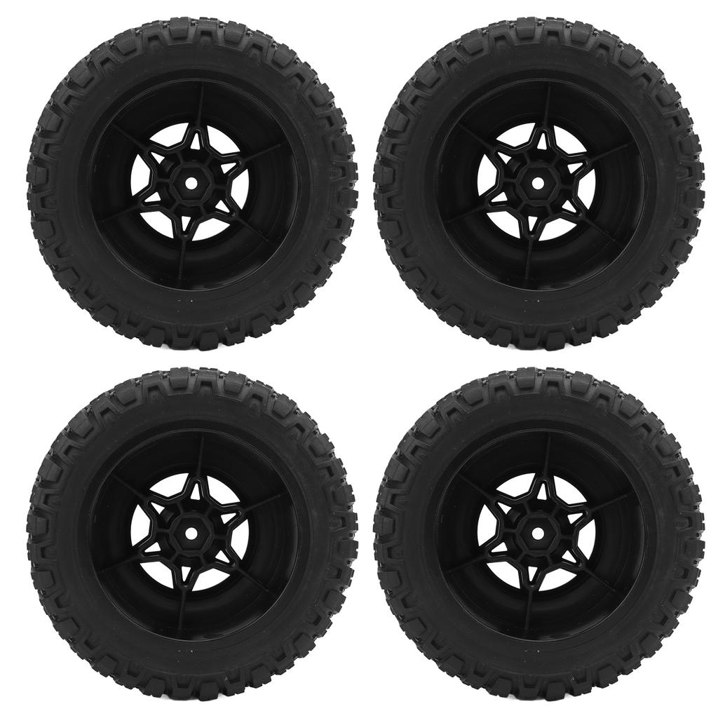 4 Pcs RC Short Course Truck Wheels 120mm Diameter Rubber Tire Plastic Hex Hub 1 10 RC Truck Wheels for Slash 4x4 2WD